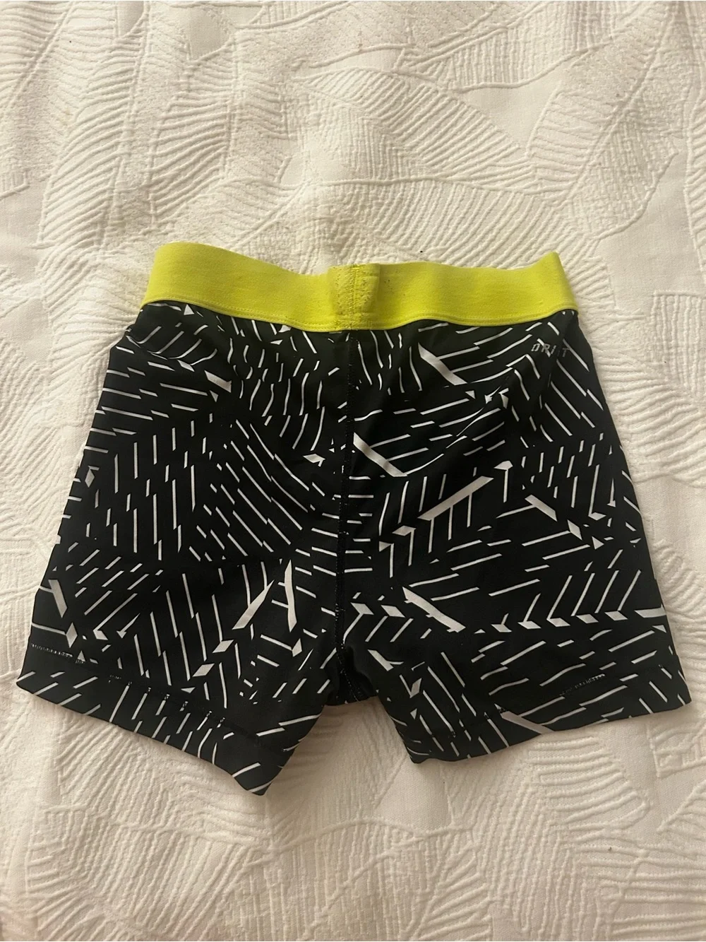 Nike Pro Dri Fit Training Shorts with Neon Yellow Waistband